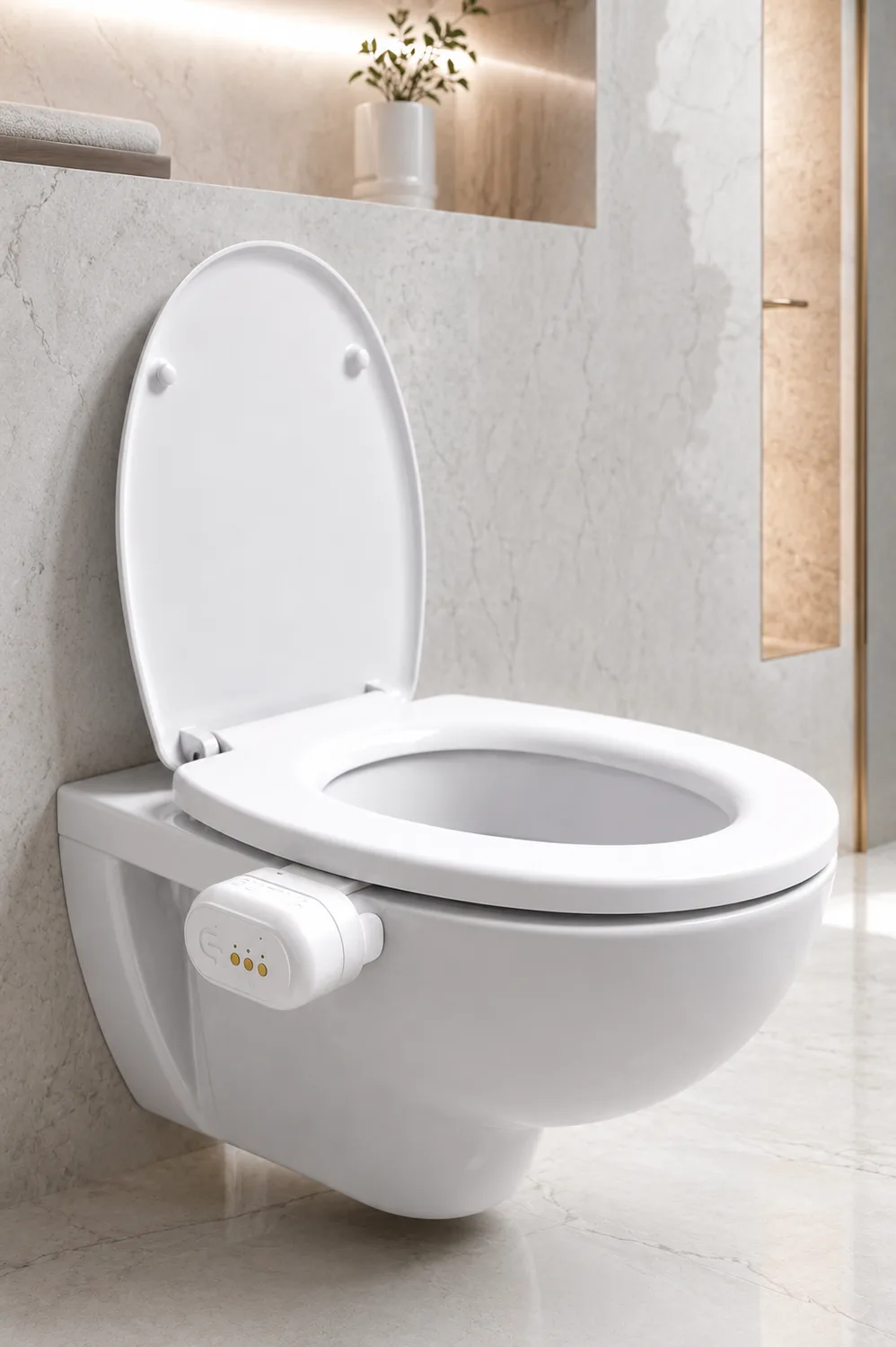 De sensor vastgeklikt op het toilet